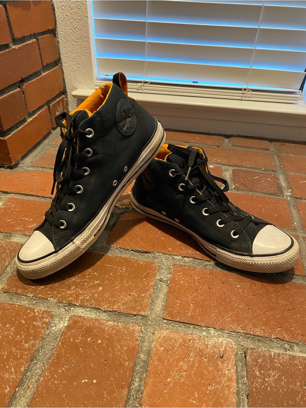 Converse Black and Orange Street Mid Sneakers - Men's Casual